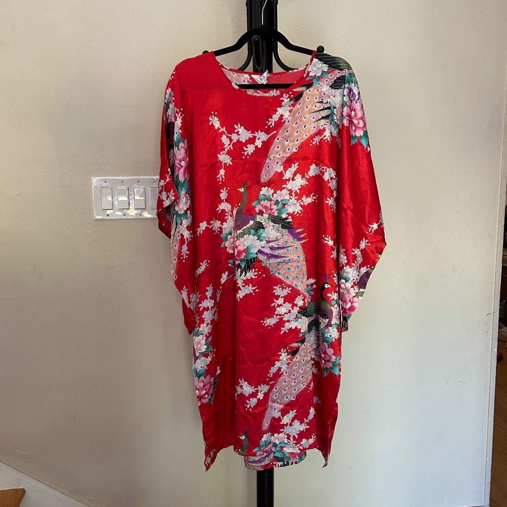 Glossy Silky Kimono Style Robe / Cardigan